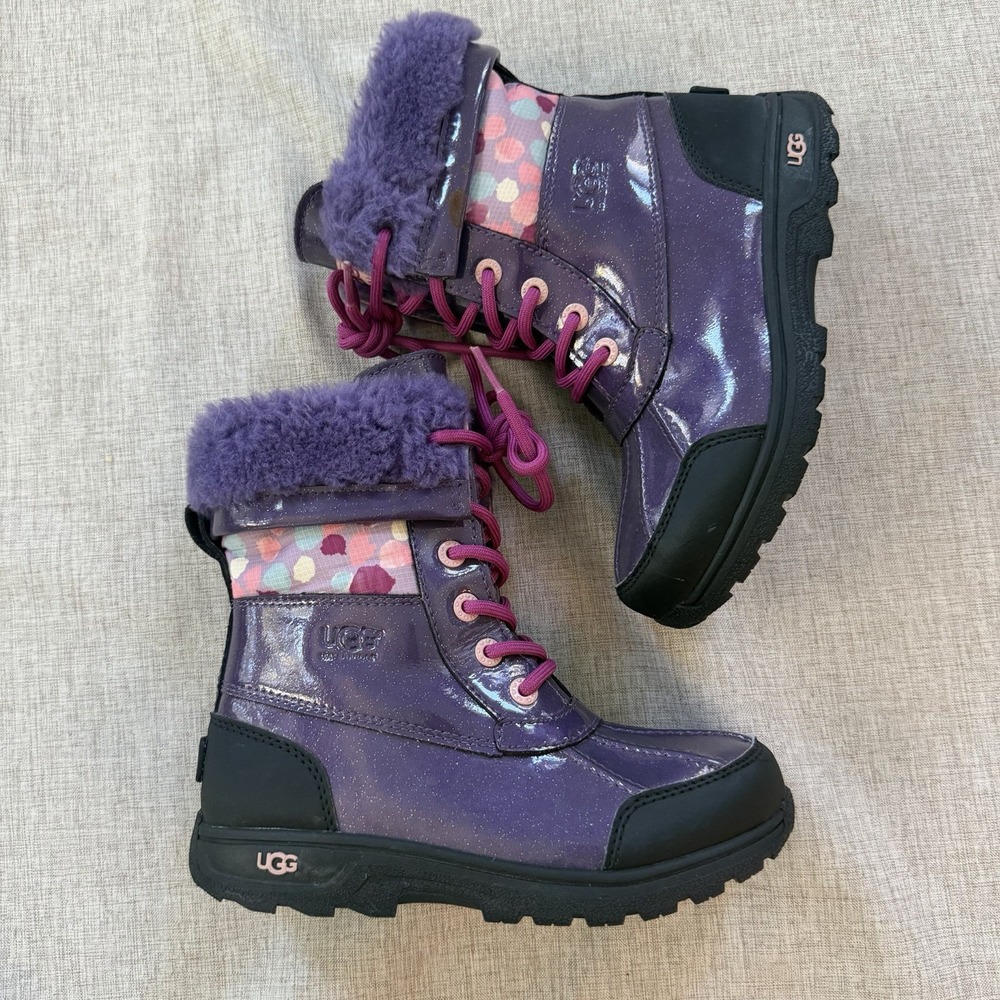 UGG Butte II Waterproof Snow Boots Kids Size 2 Shearling Lined Warm Winter